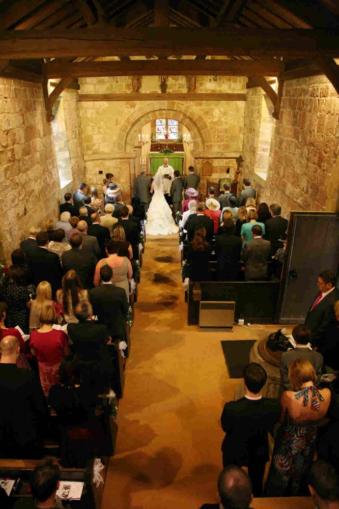View from the gallery of a wedding